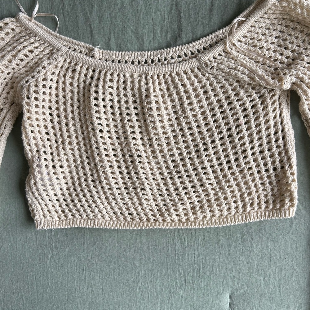 Urban Outfitters Beige Crochet Sweater